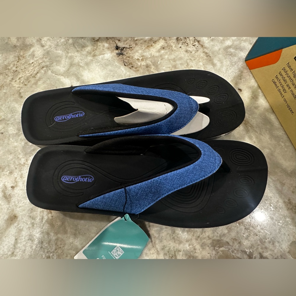Aerothotic Black and Blue Sandals
